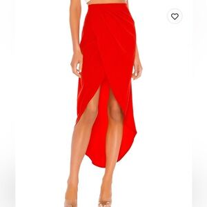 Revolve SuperDown Brand red skirt.